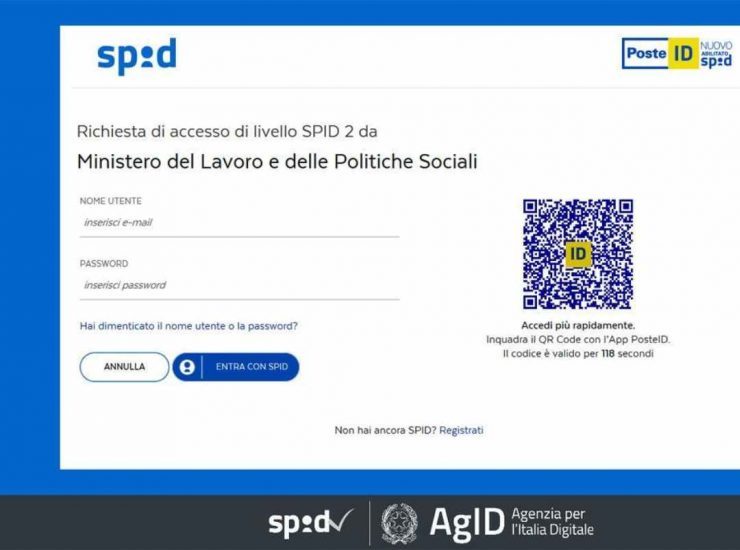SPID pagina accesso 