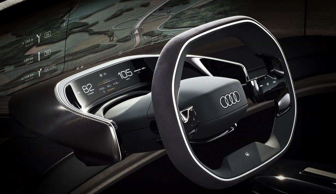Audi Grandsphere concept dettaglio volante
